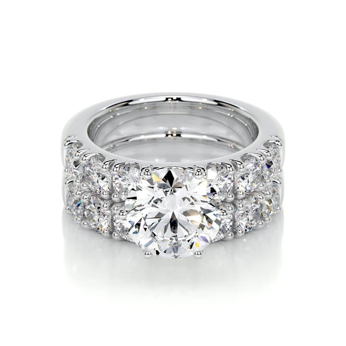 3 CT Brilliant Round Diamond Rings Set