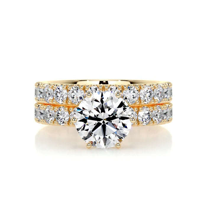 4 CT Brilliant Round Diamond Rings Set For Women