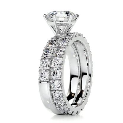 4 CT Brilliant Round Diamond Rings Set For Women