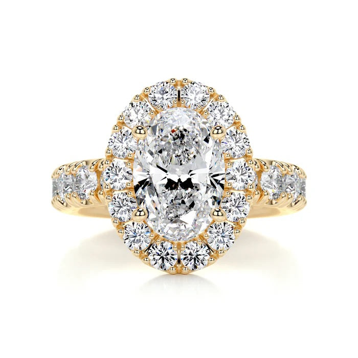 1.5 CT Oval Shaped Halo Diamond Rings For Women