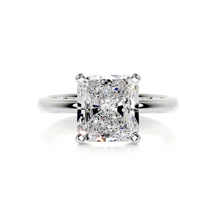 3 CT Radiant Shaped Solitaire Rings For Women