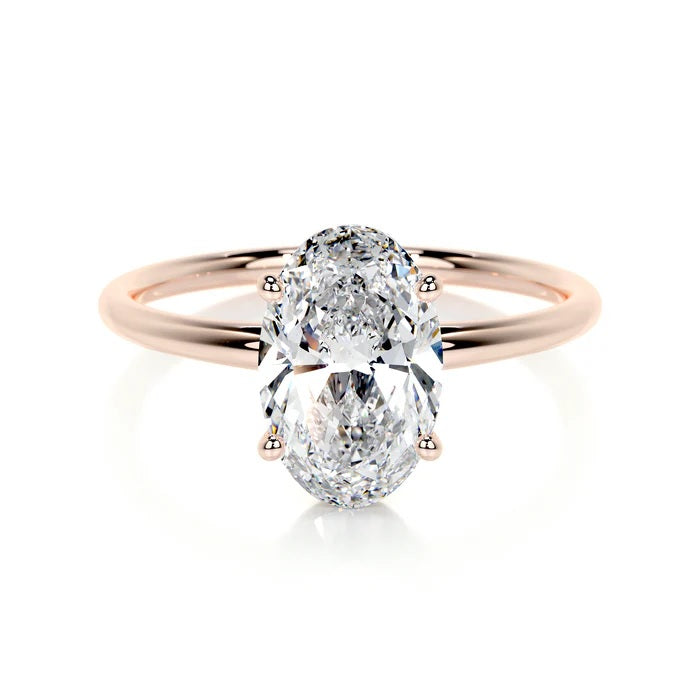 2 CT Oval Shaped Solitaire Diamond Rings For Women