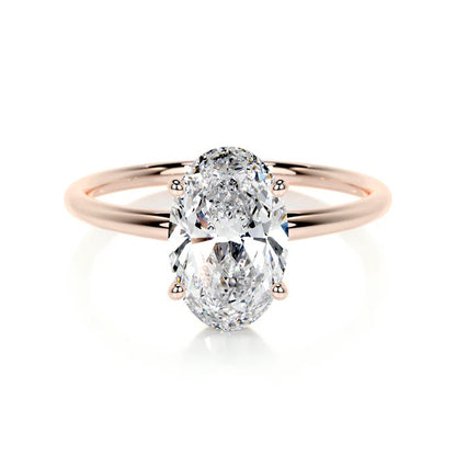 2 CT Oval Shaped Solitaire Diamond Rings For Women