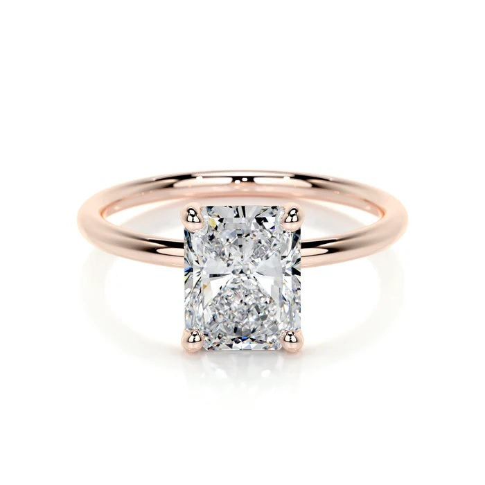 2 CT Radiant Shaped Solitaire Diamond Rings For Women