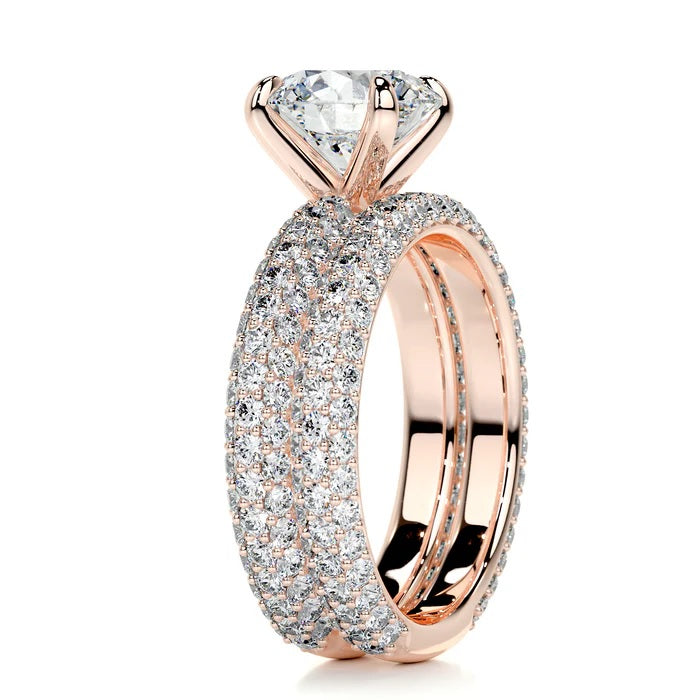 2 CT Brilliant Round Diamond Rings Set For Women